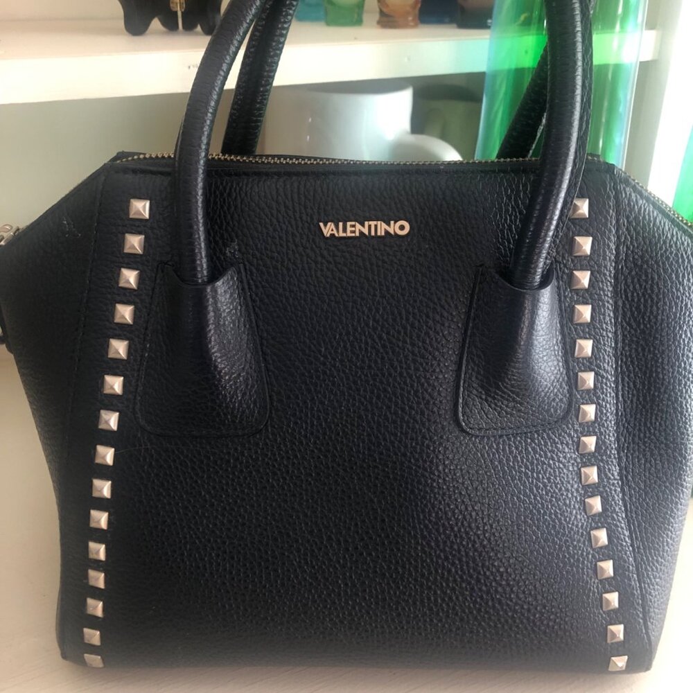 VALENTINO by Mario Valentino Minimi Studded Leather Bag Satchel - Picture 15 of 15